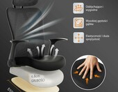 SENSE7 Noxo – ergonomiczny fotel biurowy z siatki, czarny, do 150 kg – zdjęcie 5