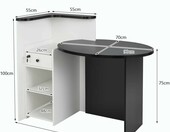 LIFEZEAL lada biurowa recepcyjna 120 x 70 x 100 cm – narożna lada z szufladą i regałem – zdjęcie 3