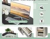 LIFEZEAL lada biurowa recepcyjna 120 x 70 x 100 cm – narożna lada z szufladą i regałem – zdjęcie 4