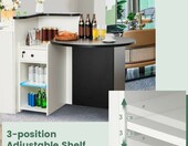 LIFEZEAL lada biurowa recepcyjna 120 x 70 x 100 cm – narożna lada z szufladą i regałem – zdjęcie 5