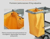 VEVOR wózek do sprzątania 3-półkowy z workiem na odpady, szary, do 90,7 kg – zdjęcie 4