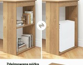 COSTWAY CB10301NADE – zestaw biurko z regałem na książki 122 x 56 x 122 cm, naturalny – zdjęcie 5