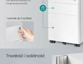 SONGMICS OFC032WG01 – stalowy kontener biurowy na kółkach, 3 szuflady, biały – zdjęcie 5
