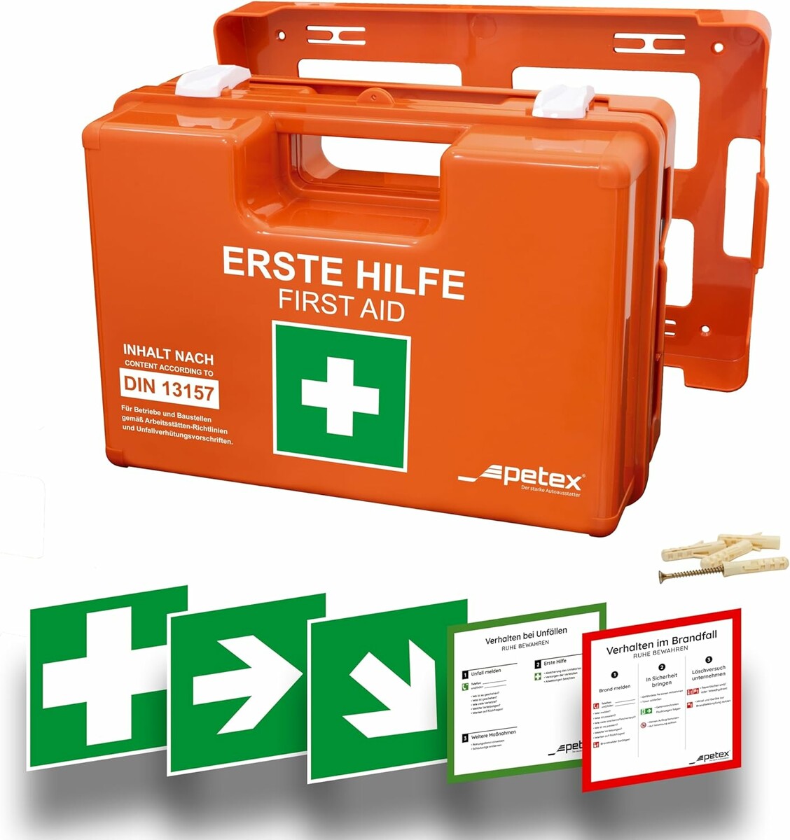 Petex 43924135 – zakładowa apteczka pierwszej pomocy DIN 13157 z uchwytem