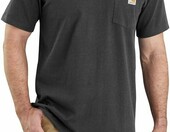 Carhartt K87 – męska koszulka robocza z kieszenią, antracytowy melanż – zdjęcie 1
