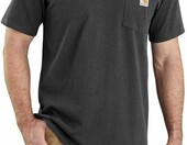 Carhartt K87 – męska koszulka robocza z kieszenią, antracytowy melanż – zdjęcie 2
