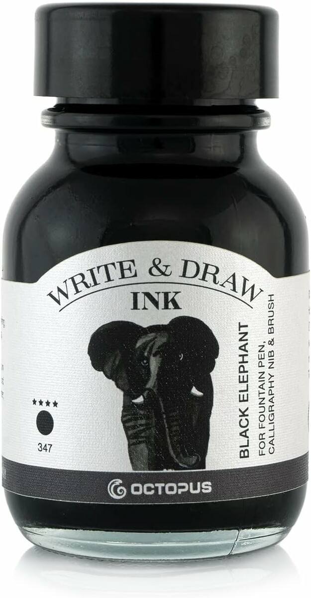 Octopus Fluids Write and Draw 347 Black Elephant 50 ml – czarny tusz do rysowania