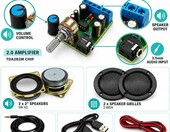 TALENTEC ES600005 – zestaw audio DIY: wzmacniacz 2.0 i dwa głośniki 2 cale – zdjęcie 3