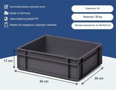 1a-TopStore pojemnik magazynowy Eurobox 40x30x12 cm 10 l – skrzynka z polipropylenu, szary – zdjęcie 2