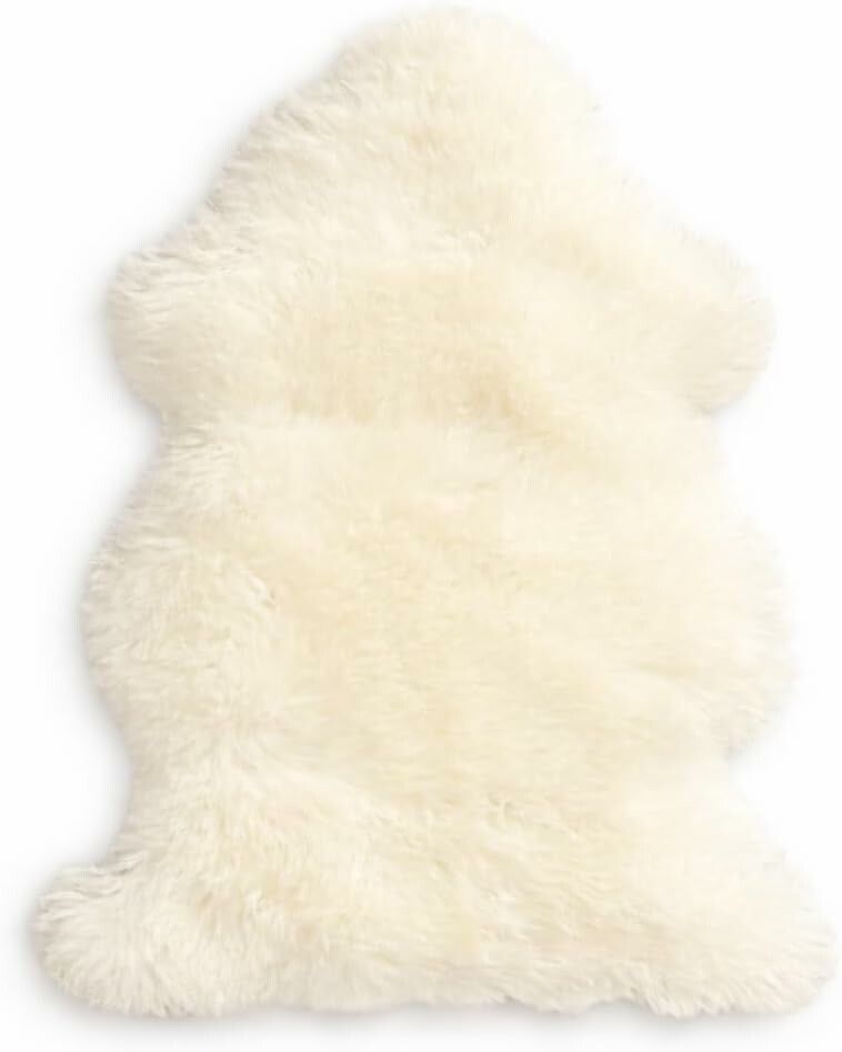 Schafshaut Store naturalna skóra owcza, biała, rozmiar L 100–110 cm
