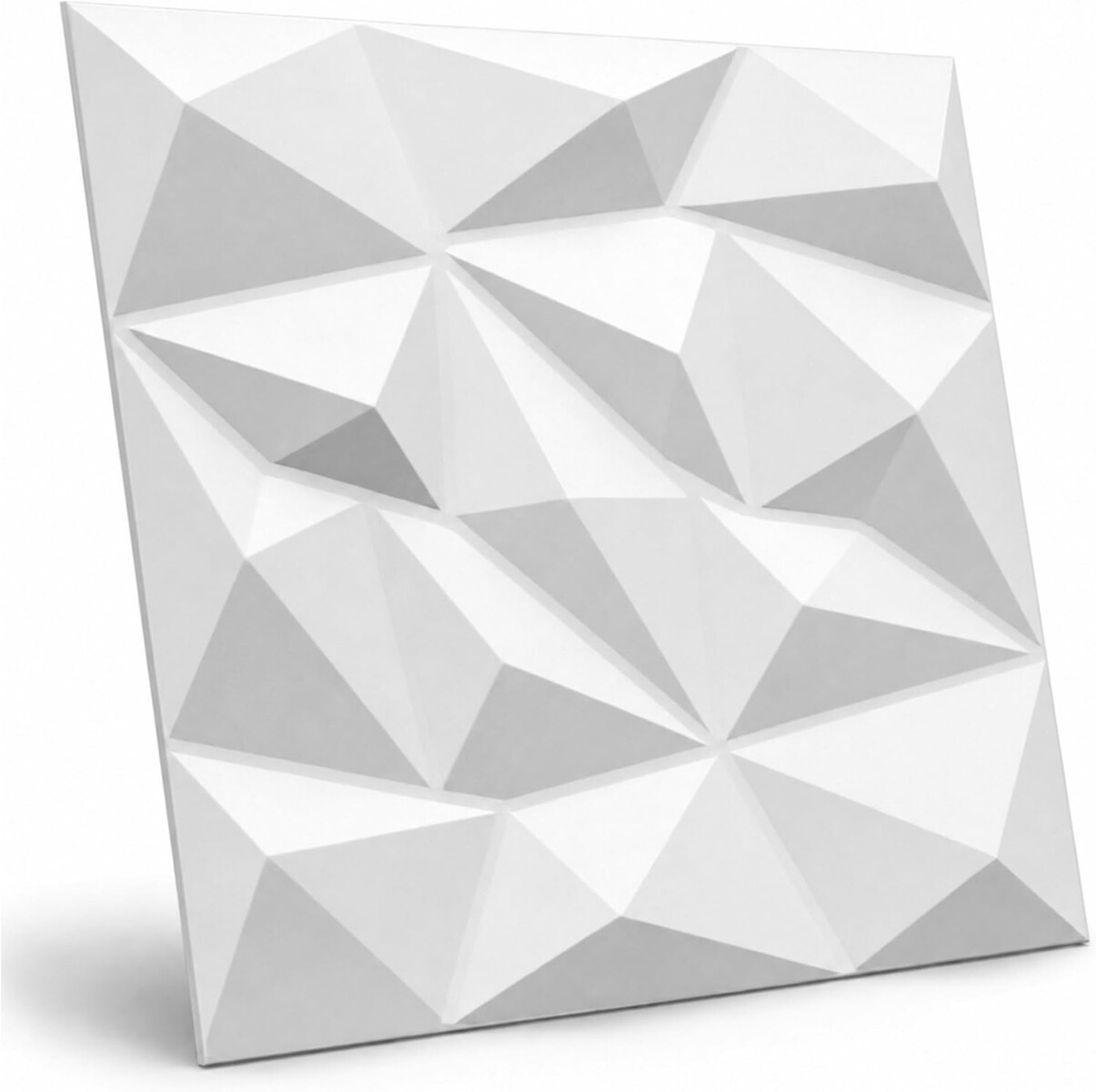 Deccart panele ścienne 3D Brylant 50 x 50 cm, 8 sztuk (2 m²) – białe panele dekoracyjne