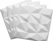 Deccart panele ścienne 3D Brylant 50 x 50 cm, 8 sztuk (2 m²) – białe panele dekoracyjne – zdjęcie 3