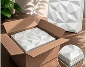 Deccart panele ścienne 3D Brylant 50 x 50 cm, 8 sztuk (2 m²) – białe panele dekoracyjne – zdjęcie 5