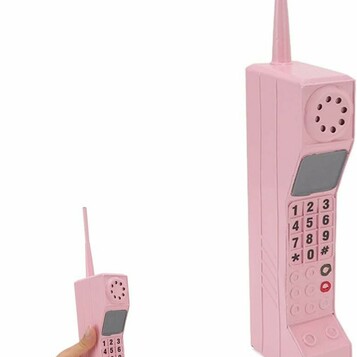VINGVO Atrapa telefonu komórkowego retro – metalowy rekwizyt w stylu lat 80. i 90.