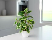 PASCH sztuczna kamelia w białej doniczce ceramicznej 29 cm – kompozycja kwiatowa – zdjęcie 3
