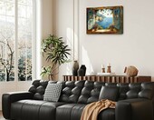 Alptiny oprawiony obraz na płótnie 30 x 40 cm – śródziemnomorski widok z okna – zdjęcie 3