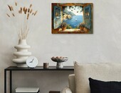 Alptiny oprawiony obraz na płótnie 30 x 40 cm – śródziemnomorski widok z okna – zdjęcie 4