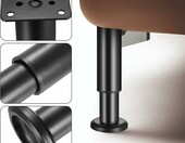 ANBEEISS regulowane nóżki meblowe 12–18 cm – 4 szt., czarne, stal – zdjęcie 3