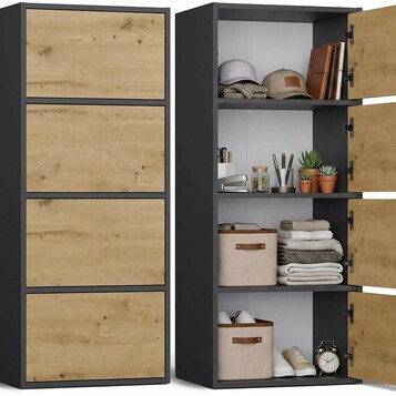 Wysoka szafka 4 drzwi 50 x 40 x 119 cm CDF – stan: nowy