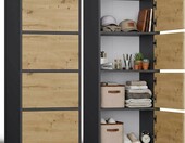 CDF wysoka szafka 4 drzwi 50 x 40 x 119 cm – antracyt / dąb artisan – zdjęcie 1