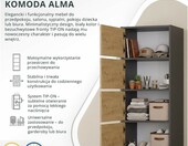 CDF wysoka szafka 4 drzwi 50 x 40 x 119 cm – antracyt / dąb artisan – zdjęcie 4