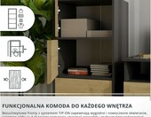 CDF wysoka szafka 4 drzwi 50 x 40 x 119 cm – antracyt / dąb artisan – zdjęcie 5