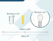 PATIKIL ogranicznik kąta otwarcia drzwi szafki 20 cm – linka stalowa, 4 szt. – zdjęcie 2