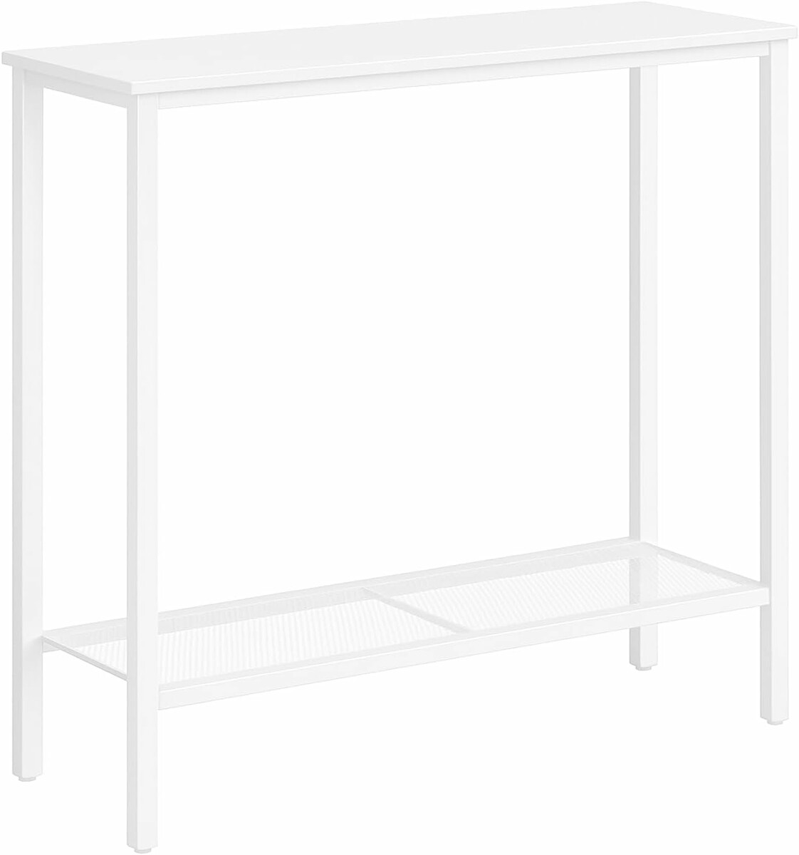 HOOBRO stolik konsolowy 75 cm z półką – wąska konsola do przedpokoju, biała