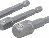 BGS Diy 8204 – zestaw 3 adapterów do wiertarek, chwyt sześciokątny 1/4 cala – zdjęcie 1