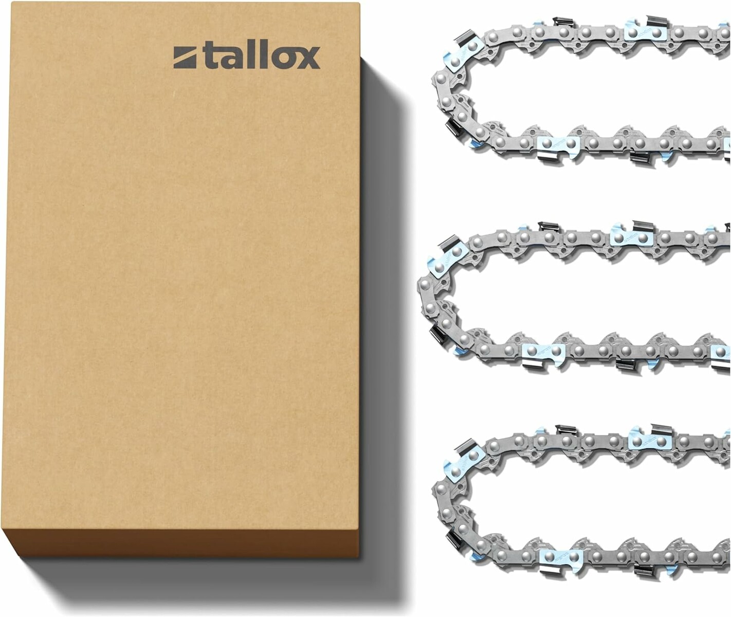 tallox – 3 łańcuchy do pilarki 3/8 cala, 1,3 mm, 40 ogniw, prowadnica 25 cm