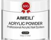 AIMEILI przezroczysty proszek akrylowy do paznokci 60 g – puder do przedłużania – zdjęcie 1