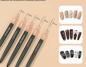 ZEOHBETY zestaw 5 pędzelków do zdobienia paznokci – liner nail art, czarny – zdjęcie 3
