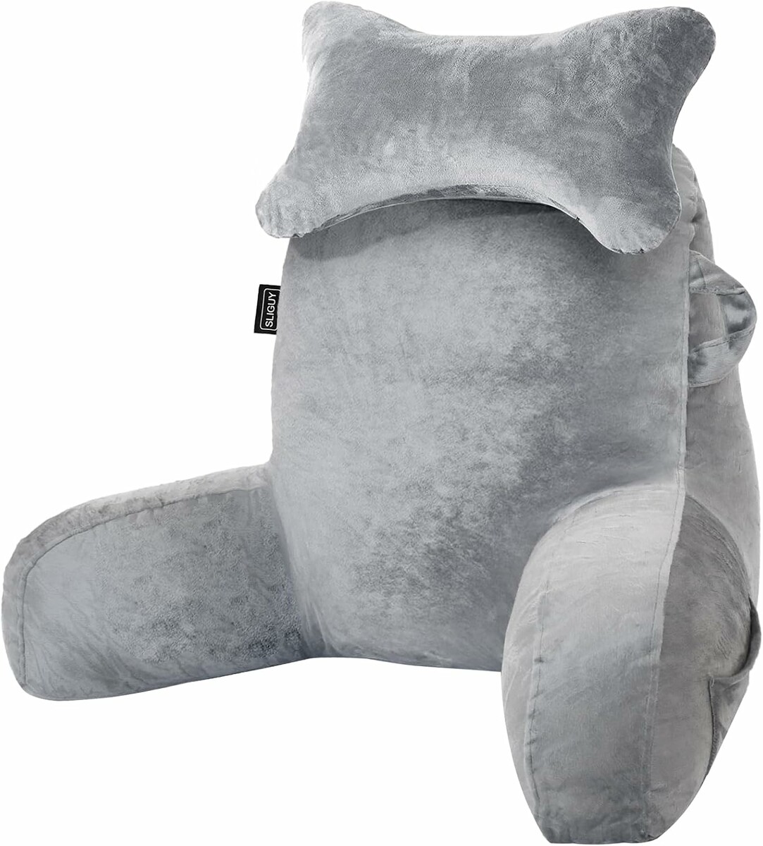 SLIGUY MS-20241009 – poduszka z oparciem pod plecy do łóżka, jasnoszara