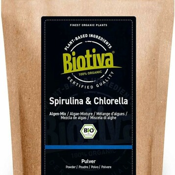 Chlorella i Spirulina BIO w proszku Biotiva (stan nowy)