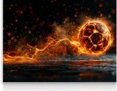 Dazzlewall plakat sportowy piłka nożna w płomieniach 30 x 40 cm – zdjęcie 1