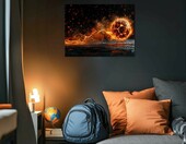Dazzlewall plakat sportowy piłka nożna w płomieniach 30 x 40 cm – zdjęcie 2