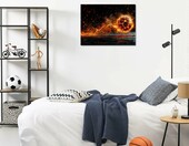 Dazzlewall plakat sportowy piłka nożna w płomieniach 30 x 40 cm – zdjęcie 3