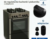 VIOKS – 4 uniwersalne pokrętła do kuchenki Ø 38 mm z adapterami, czarne – zdjęcie 2