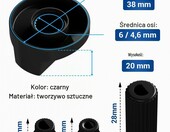 VIOKS – 4 uniwersalne pokrętła do kuchenki Ø 38 mm z adapterami, czarne – zdjęcie 3