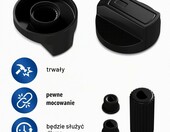 VIOKS – 4 uniwersalne pokrętła do kuchenki Ø 38 mm z adapterami, czarne – zdjęcie 4