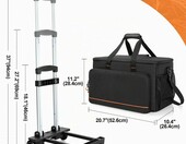 Trunab torba na kółkach na sprzęt DJ – z przegrodami i teleskopowym uchwytem, czarna – zdjęcie 3