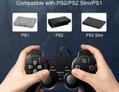 FLLAGG20 pad przewodowy do PlayStation 1 (PSX) i PS2, 1,8 m, czarny – zdjęcie 2