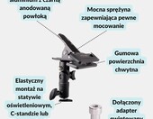 LENS-AID LA-RC – uchwyt na statyw do blendy i teł, aluminiowy zacisk – zdjęcie 3