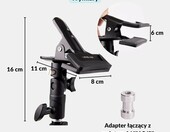 LENS-AID LA-RC – uchwyt na statyw do blendy i teł, aluminiowy zacisk – zdjęcie 4