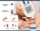 sinocare Safe-Accu – glukometr z 25 paskami i 25 lancetami, mg/dL – zdjęcie 4