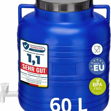 Garronda GD-0090 – beczka 60 l z kranem, zbiornik na wodę i paszę, niebieska