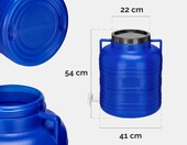 Garronda GD-0090 – beczka 60 l z kranem, zbiornik na wodę i paszę, niebieska – zdjęcie 2