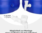 Garronda GD-0090 – beczka 60 l z kranem, zbiornik na wodę i paszę, niebieska – zdjęcie 3