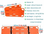 SGKOMN 3D2E6080 – składane nosze ratownicze z deską ortopedyczną i stabilizatorem głowy – zdjęcie 2