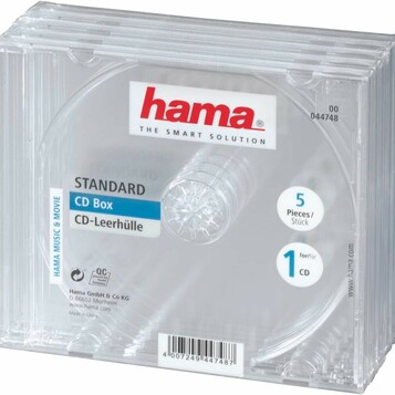 5 przezroczystych pudełek CD-Box Hama 00044748 (stan nowy)